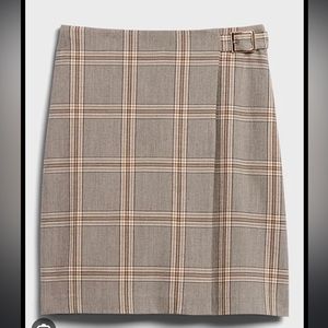 Banana Republic Plaid Wrap Mini Skirt